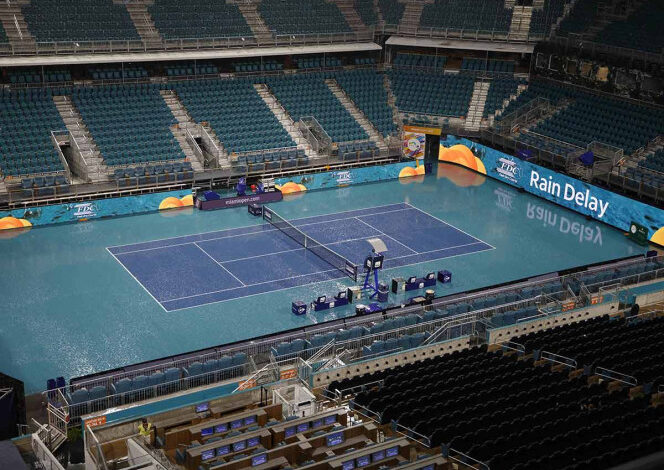 Abierto de Miami pospone dos partidos por fuerte lluvia
