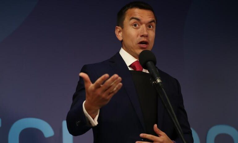 Daniel Noboa acepta apoyo de Argentina y EU para combatir crimen organizado