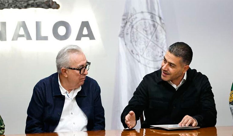 Se reúnen Rúben Rocha Moya y Omar García Harfuch para ajustar la estrategia de seguridad en Sinaloa