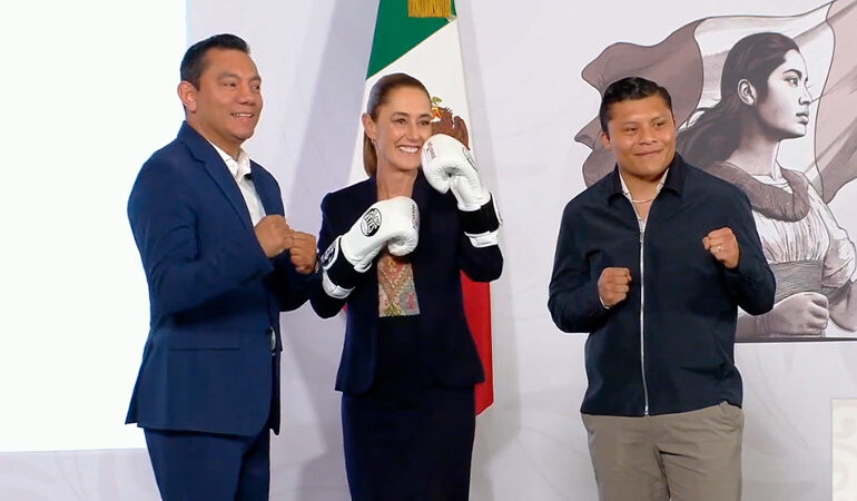 Sheinbaum presenta el programa "Boxeando por la Paz"; contará con participación de campeones mundiales
